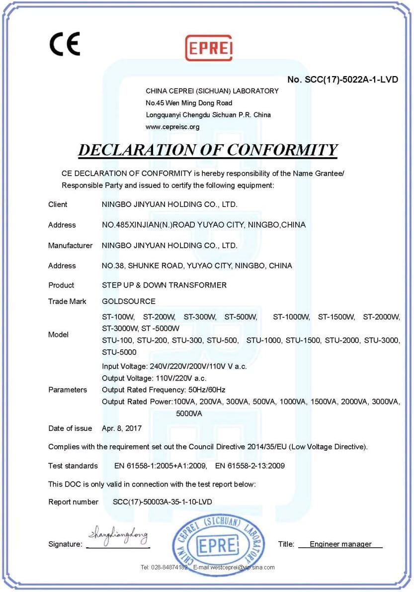 3000W ST-Pro Auto Step Up & Step Down Voltage Transformer Converter, Heavy-Duty AC 110/220V Converter with US Standard, Universal, Schuko AC Outlets & DC 5V USB Port by Goldsource [3-Year Warranty]