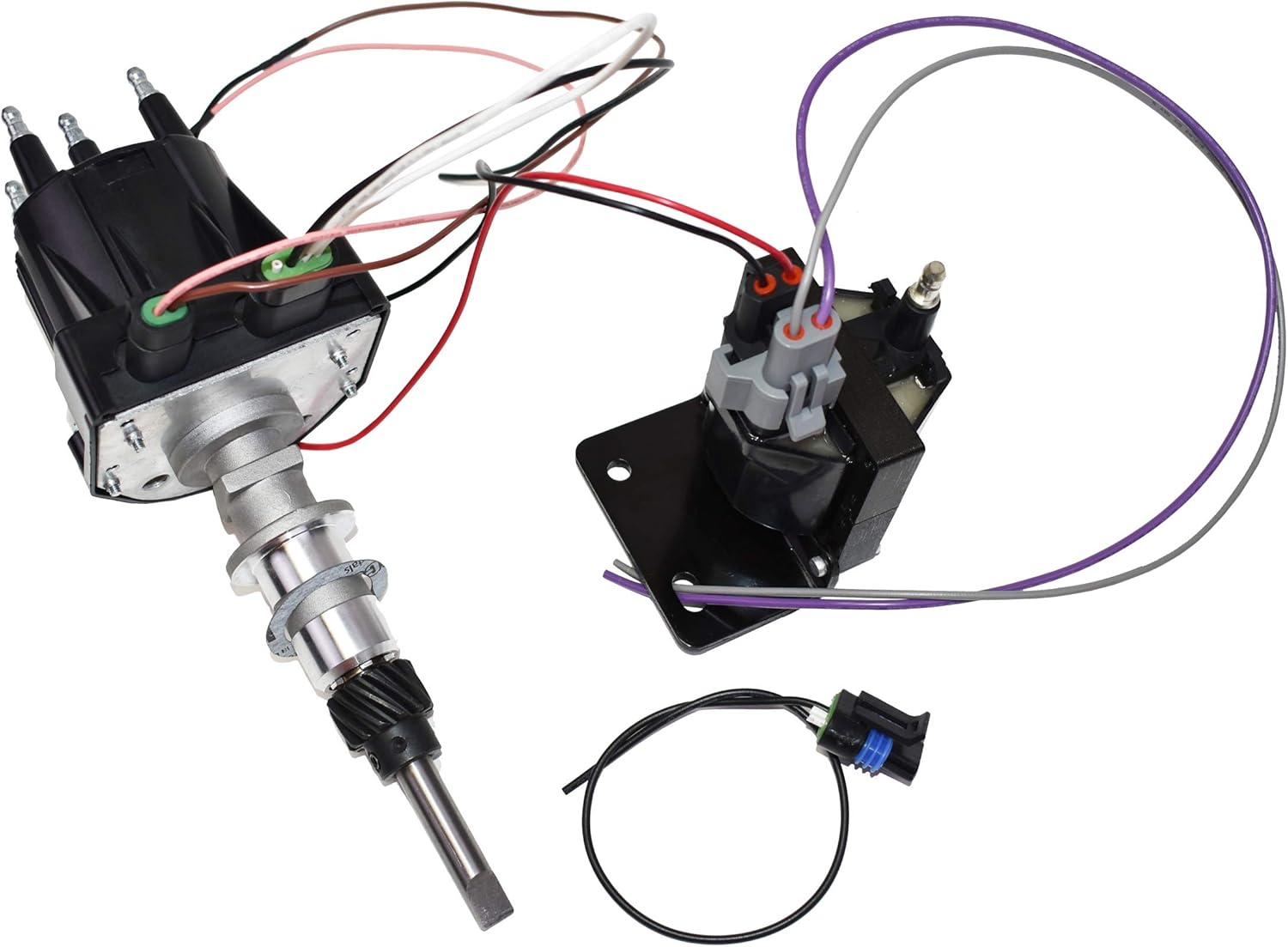 A-Team Performance - EST Marine Electronic Ignition Distributor and Coil Upgrade Kit - Compatible with Mercruiser Chevy Volvo Penta OMC Indmar 807964A1 V6 4.3L Red Cap