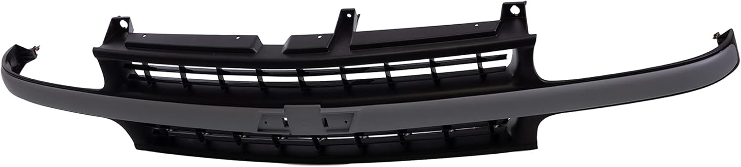JustDrivably Replacement Parts Front Grille Grill With Argent Silver Center Cross Bar Black Insert&Shell Compatible With Chevrolet Silverado 1500 2500 1999-2002 Suburban 1500 2500 Tahoe 2000-2006 Fits GM1200425 15764314