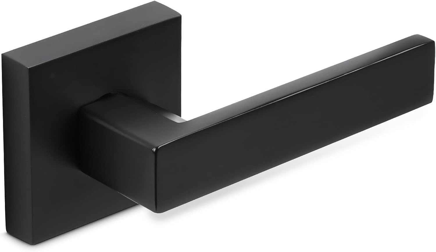 6 Pack Heavy Duty Entry Lever Door Handle and Single Cylinder Deadbolt Lock Set, Contemporary Square Keyed Alike Entry Door Handle Set with Deadbolt for Front Door or Office, Matte Black Finish