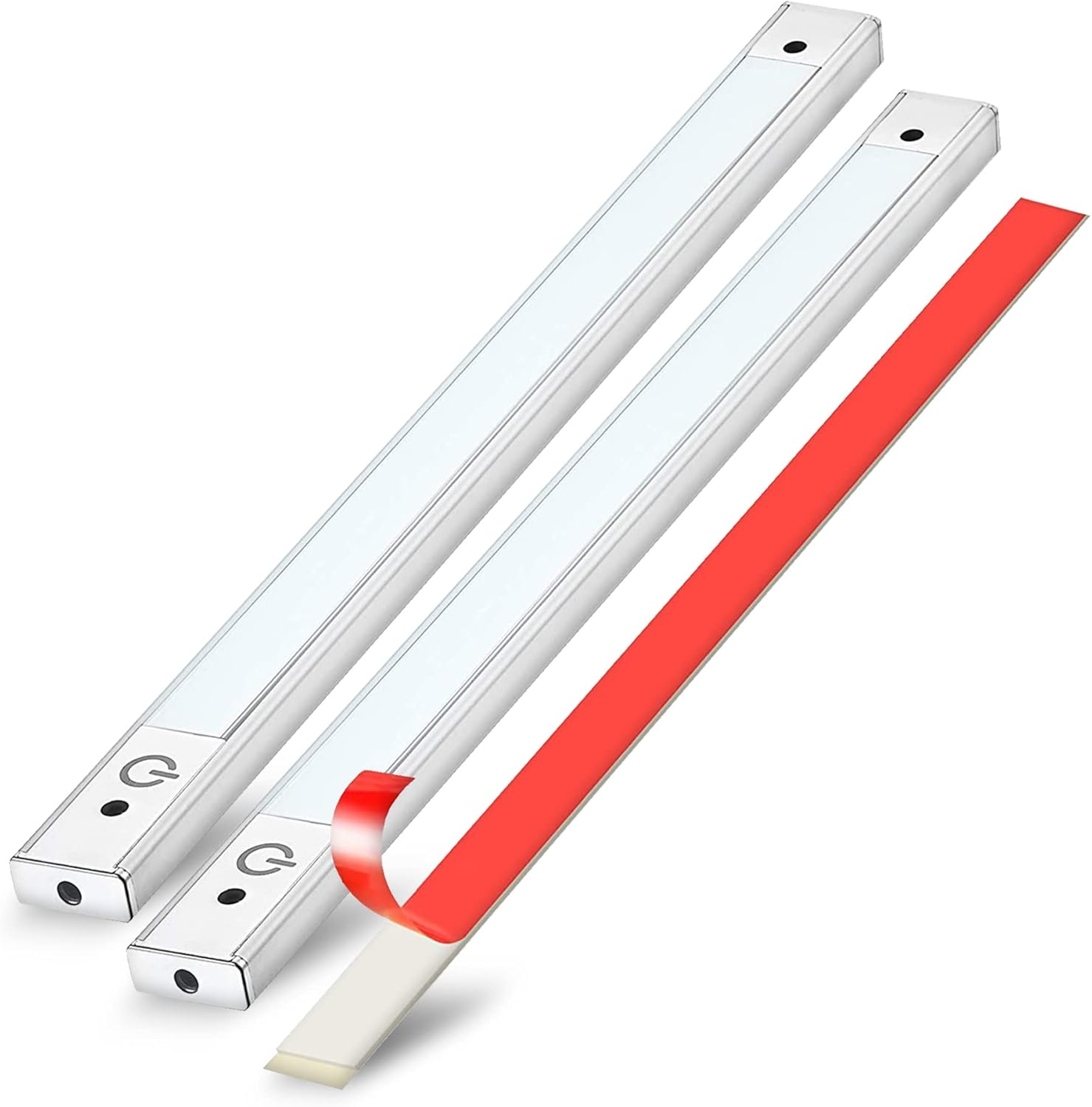 Phonar 2-Pack 24 inch Under Cabinet Lighting for Kitchen Closet,LED Count Light Motion Sensor with Plug in Hardwired for Wardrobe(Warm White) Pack of 2