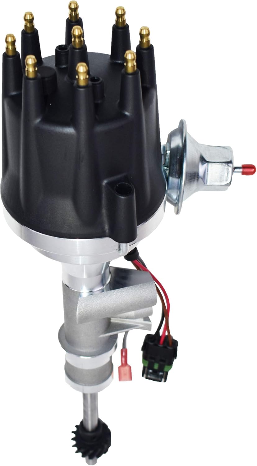 A-Team Performance - Pro Series Ready to Run Distributor - Compatible with 1955-1957 Ford Thunderbird Y-Block Tach Drive 272 292 312, Male Black Cap
