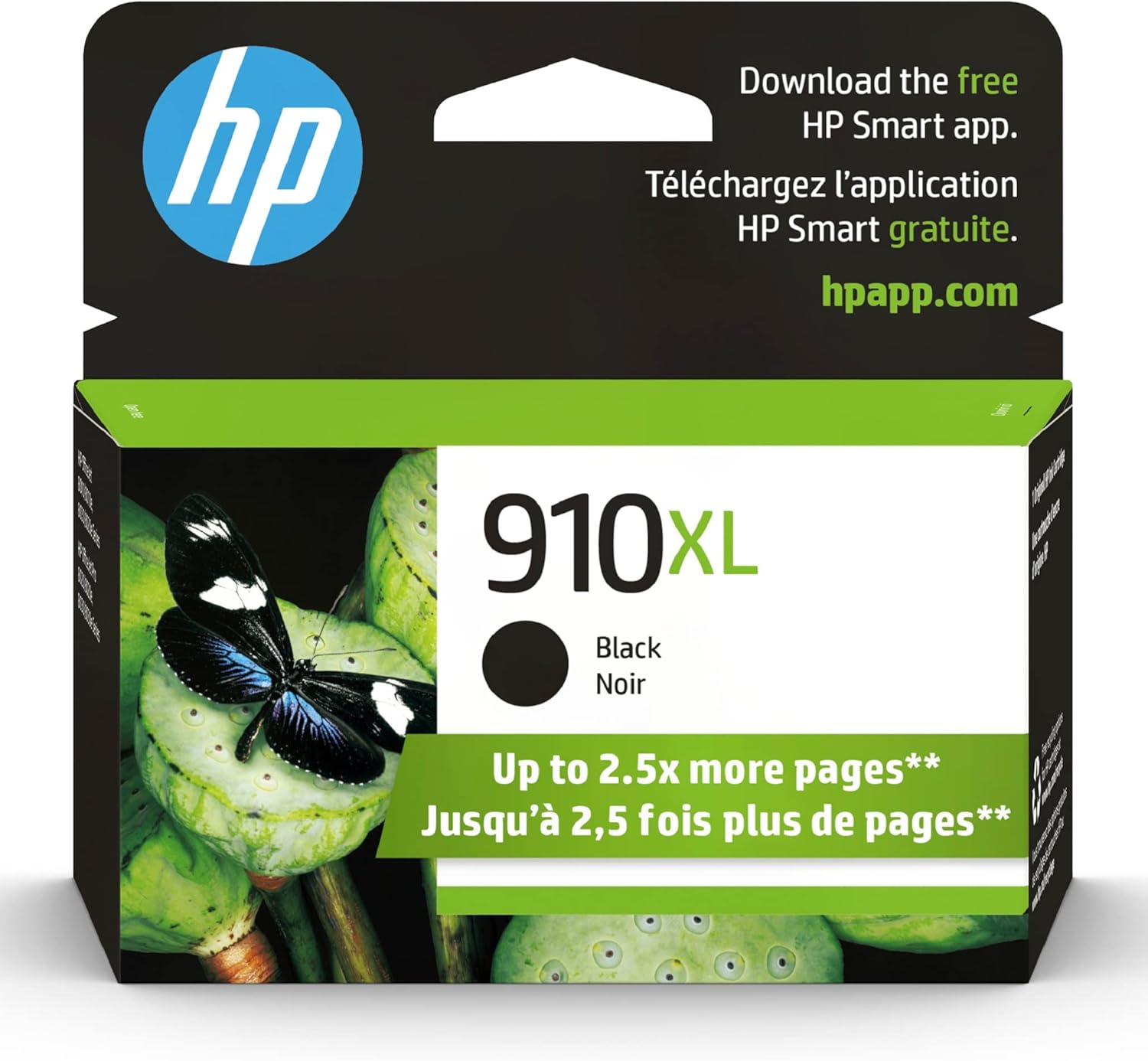 Original HP 910XL Black High-yield Ink Cartridge | Works with HP OfficeJet 8010, 8020 Series, HP OfficeJet Pro 8020, 8030 Series | Eligible for Instant Ink | 3YL65AN Pack of 2