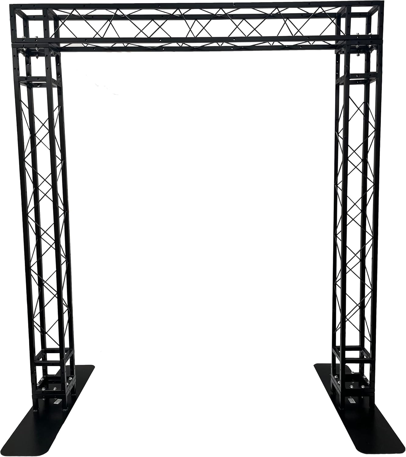 Black Square Metal Arch Truss 8 Ft. Width 7 ft. Height Portable DJ Lighting System Mobile Simple Bolt Connections