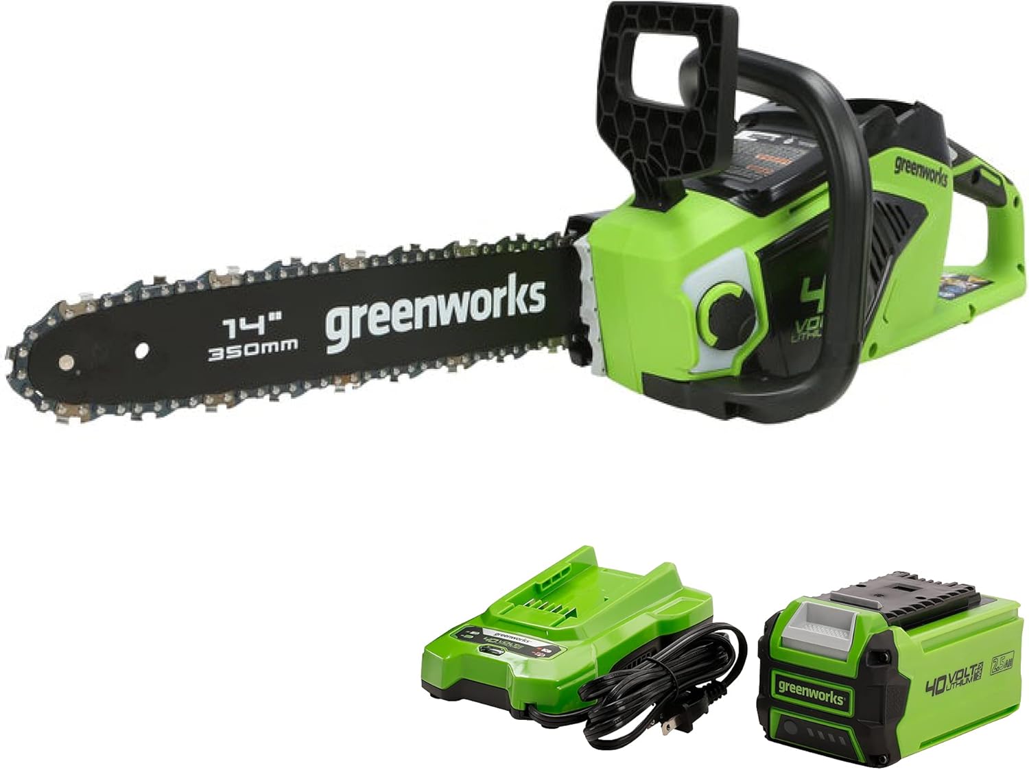 Greenworks 40V 14-Inch Brushless Cordless Chainsaw, Tool Only