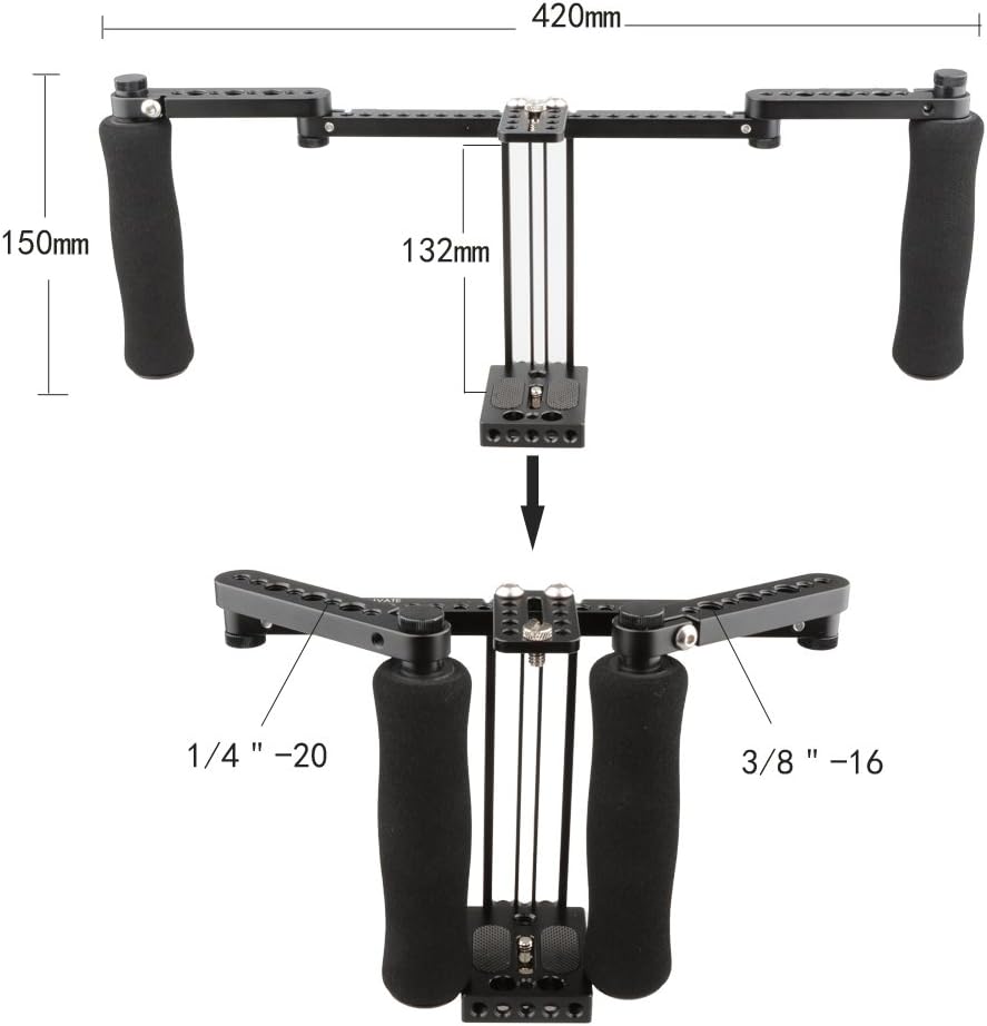 CAMVATE Monitor Cage with Adjustable Handles for 5 inch and 7 inch LCD Monitors Pack of 2