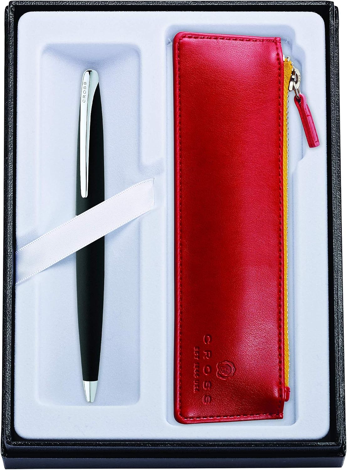 Cross ATX Basalt Black Ballpoint Pen & Crimson Medium Journal Pack of 2