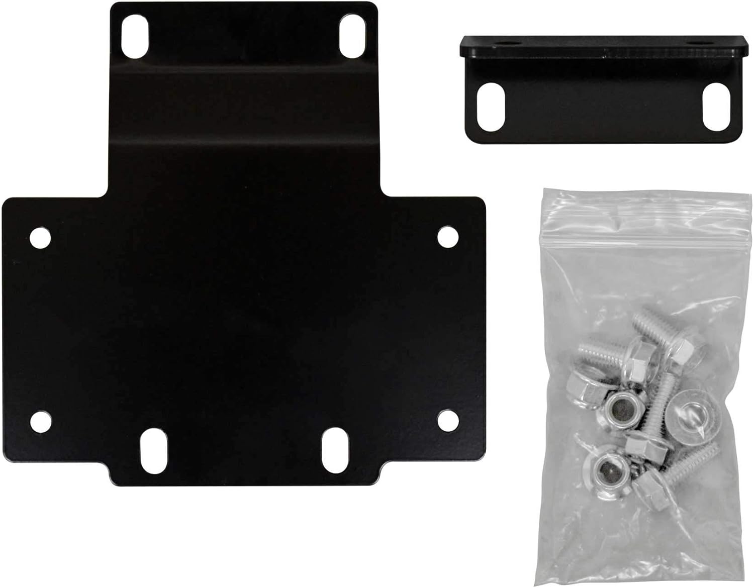 SuperATV Honda Winch Mounting Plate for 2016+ Honda Pioneer 1000/1000-5 / Deluxe (See Fitment) | Compatible with Many OEM and Aftermarket Winches | 3/16