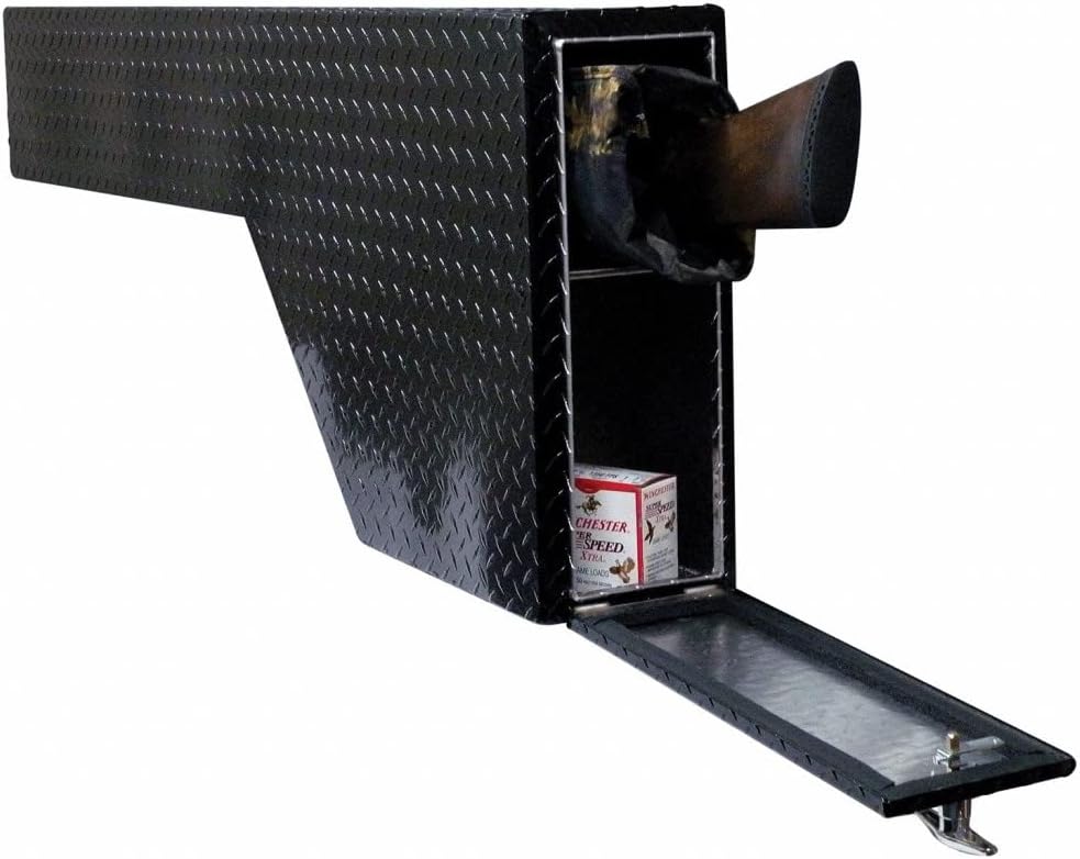 Lund Specialty Storage Box - Universal Aluminum - Black | Dim A: 63.5; Dim B: 8.25; Dim C: 20.5; Dim D: 18.25; Dim E: 33; Dim F: 12; Dim G: 9