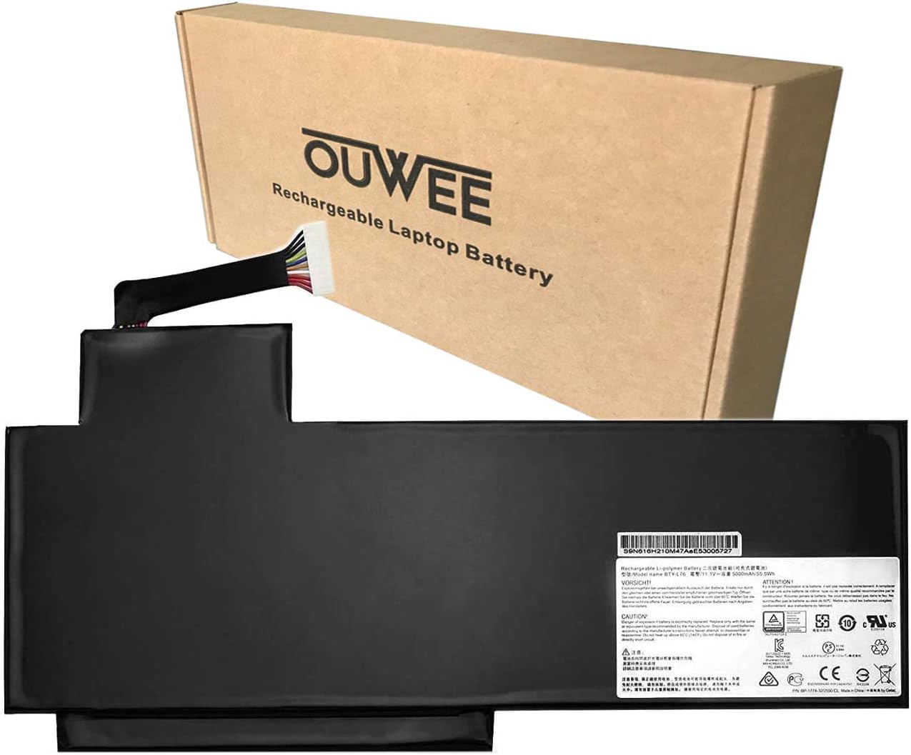 OUWEE BTY-L76 Laptop Battery Compatible with MSI GS70 2PE 2QE 2QD 2PC 2PE GS72 WS72 Medion Erazer X7615 X7613 Schenker XMG C703 Series Notebook 11.1V 58.8Wh 5400mAh Pack of 2