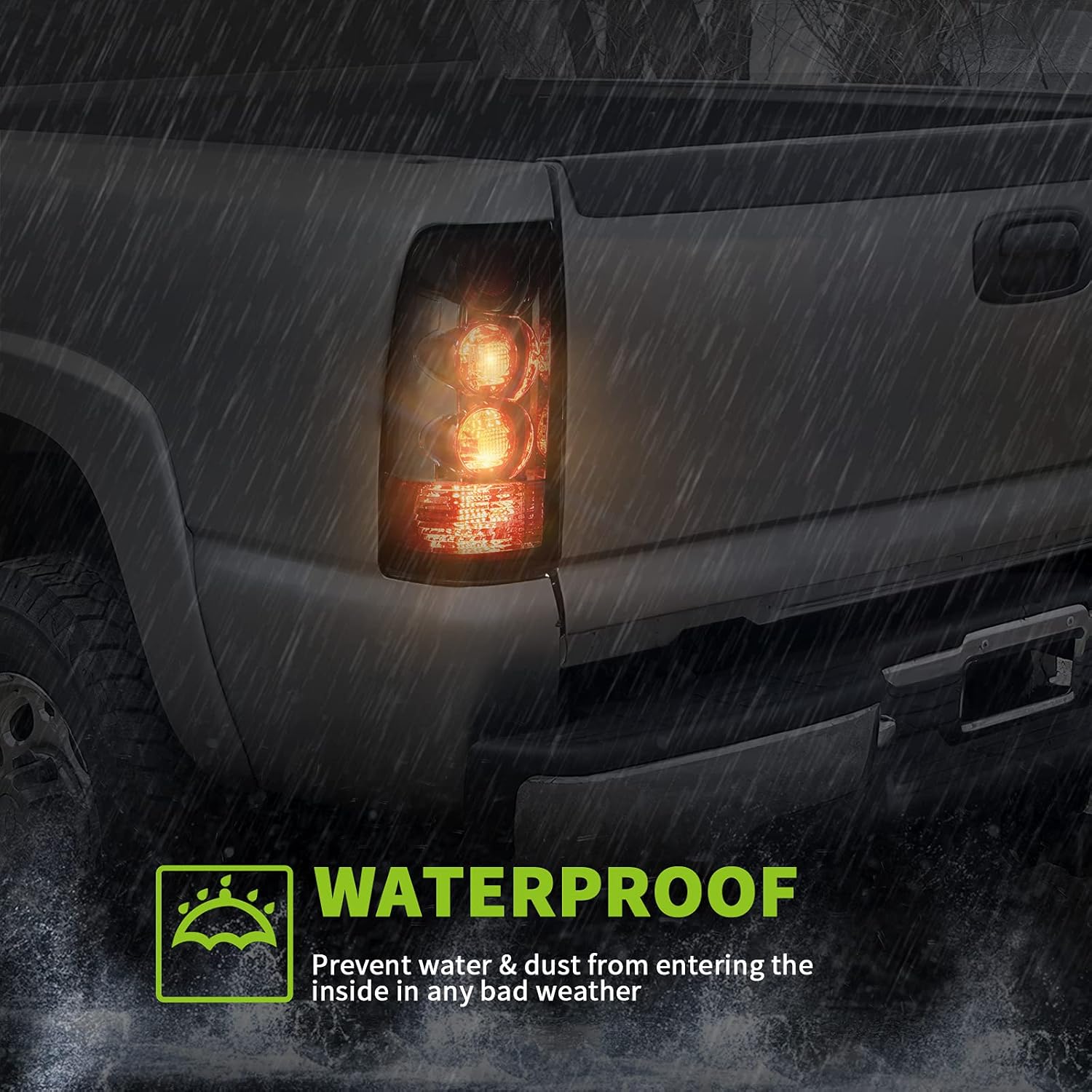 AUTOSAVER88 Tail Lights Compatible with 1999-2002 Chevy Silverado 1500/2500 2001-2002 Chevy Silverado 1500 HD/2500 HD/3500, Smoke Red Lens Taillights Pair (ONLY Fit Fleetside Models) Pack of 2