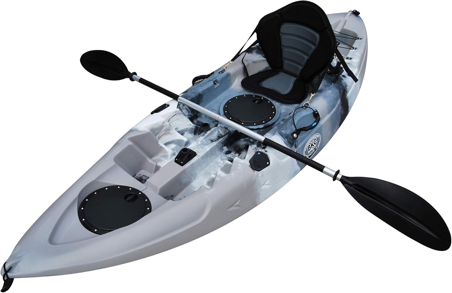 BKC FK184 9' Single Sit On Top Fishing Kayak W/ Seat and Paddle Included Solo Sit-On-Top Angler Kayak