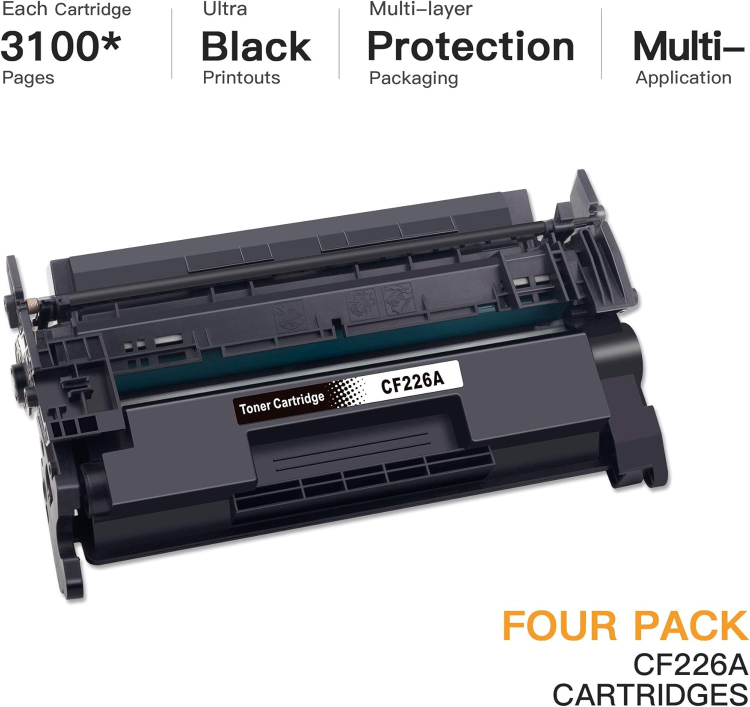 E-Z Ink (TM) Compatible Toner Cartridge Replacement for HP 26A CF226A 26X CF226X to use with M402dn M402dw M426fdw M426fdn Printer (Black, 4 Pack) Pack of 2