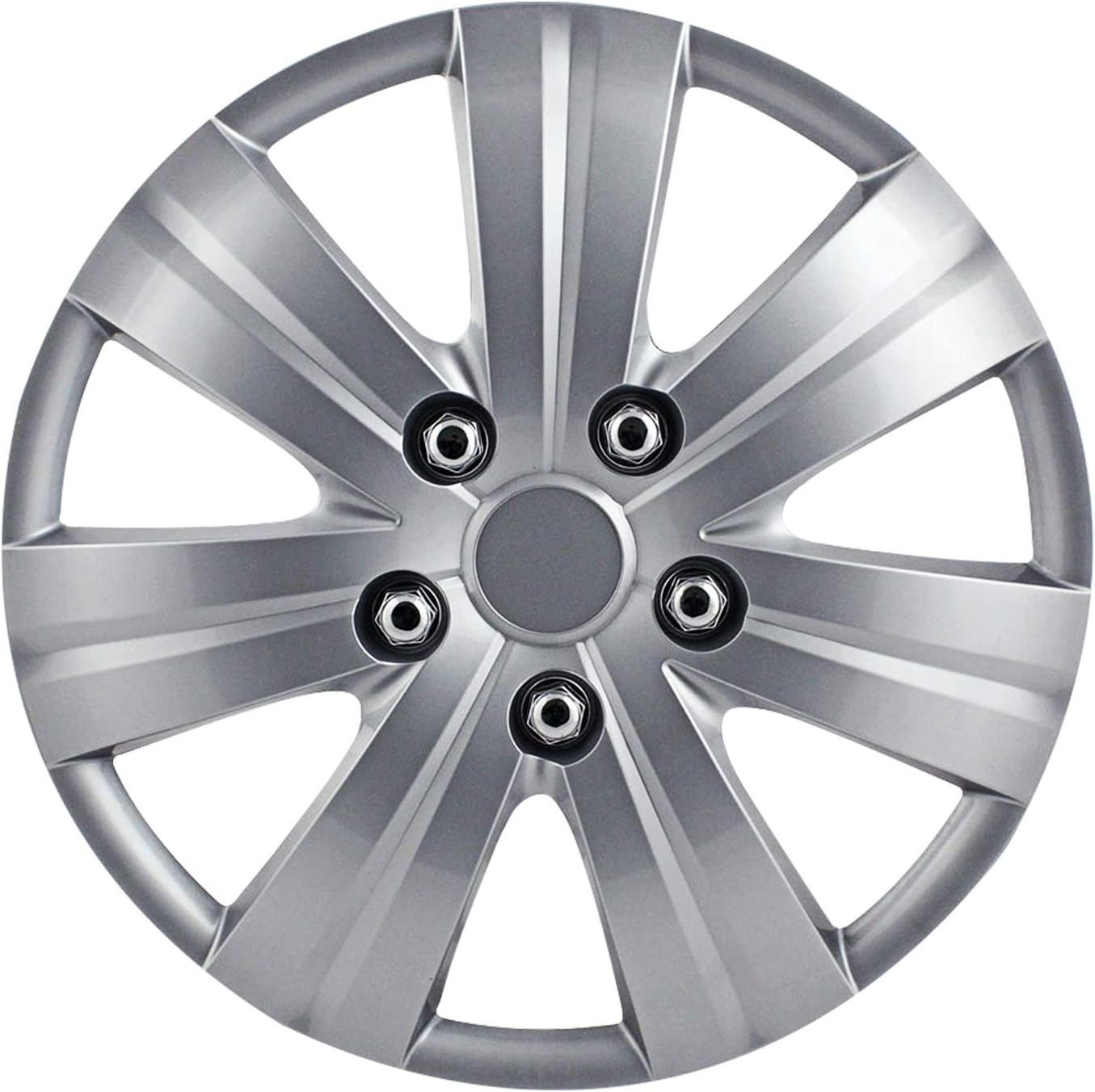 Pilot WH523-14S-BX Universal Fit Honda Civic Style Matte Silver 7-Spoke 14 Inch Wheel Covers - Set of 4 Pack of 2