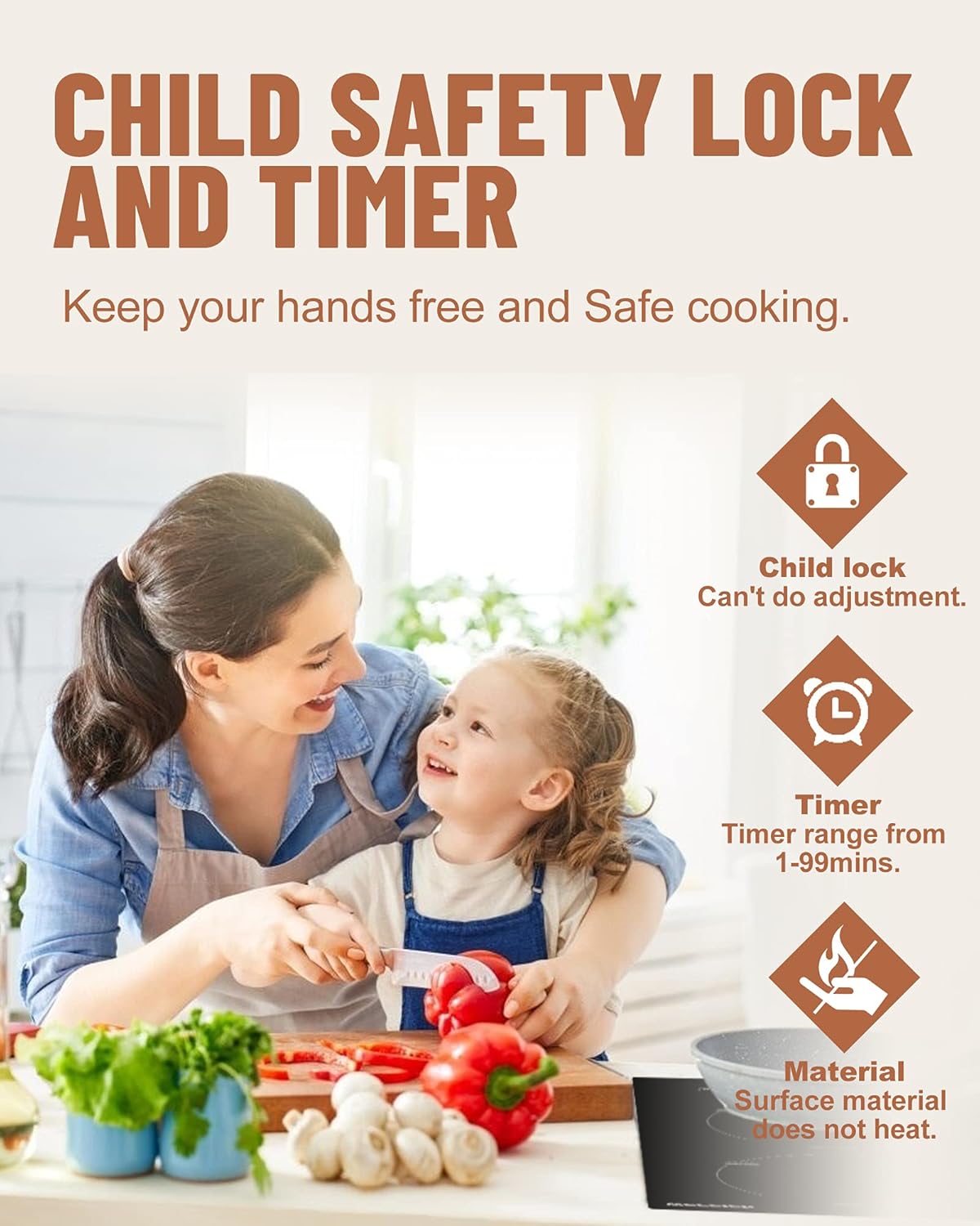 Induction Cooktop 2 Burner, Weceleh 12 Inch Electric Stove Top 240V 3500W, Fast Heat Built-in Dual Induction Cooker, (NO PLUG) Electric Cooktop with 9 Heating Level, Kid Safety Lock and Timer