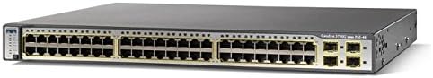 (Certified Refurbished) Cisco WS-C3750G-48PS-S Catalyst 48 Ethernet 10/100/1000 with IEEE 802.3af and Cisco prestandard PoE Ports, 4 SFP-Based Gigabit Ethernet Ports, IP Base Image, 1 Power Supply