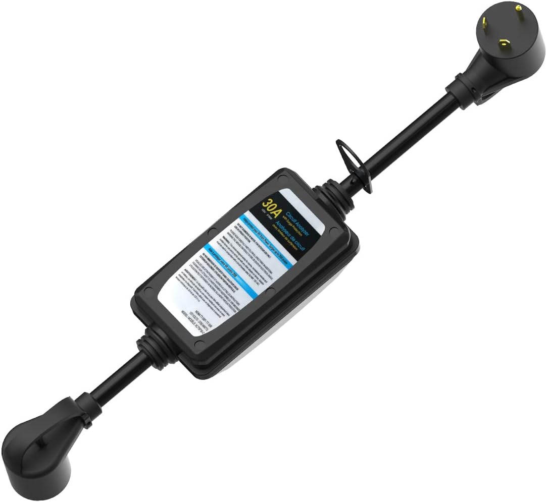 RV Surge Protector 30 amp, Camper Surge Protection RV Power Circuit Analyzer with LED Indicator RV Camper Accessories, Designed with Easy to Use Handle(2100 Joules) Pack of 2