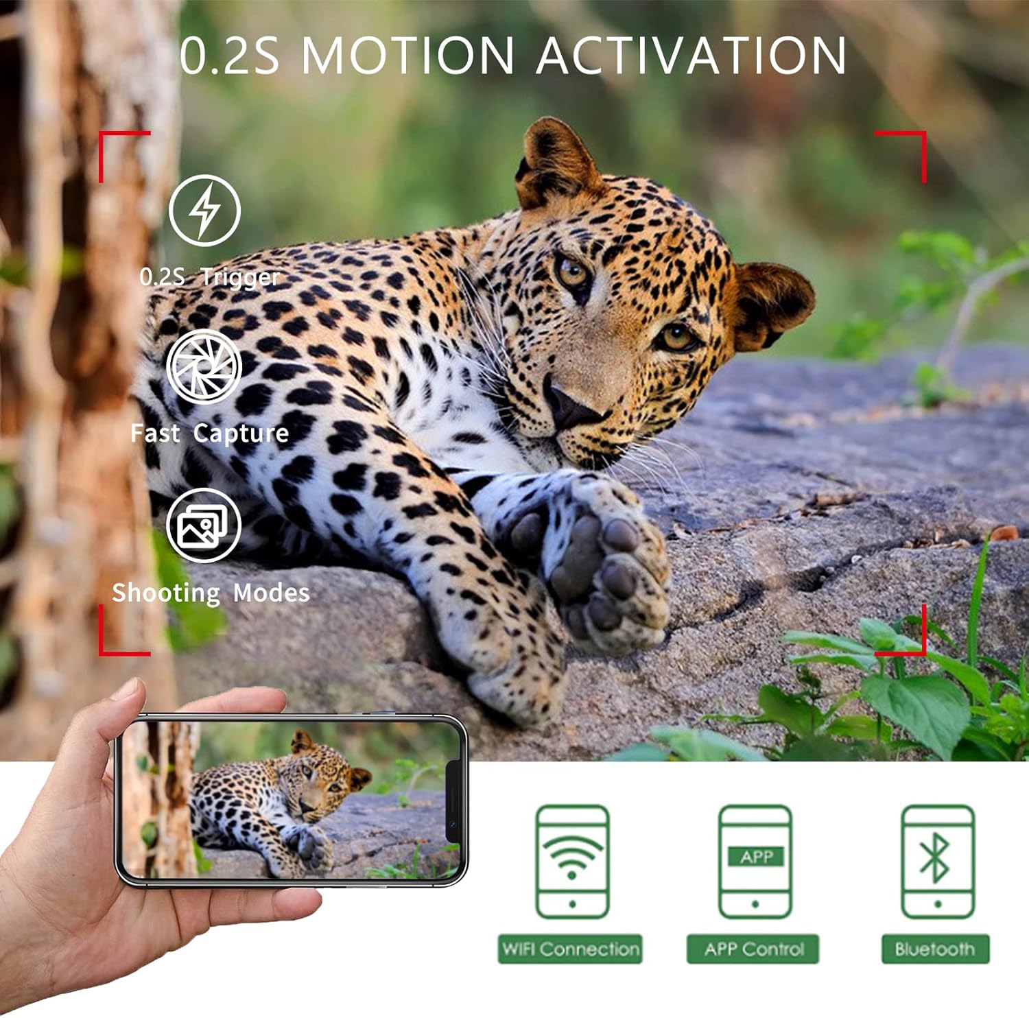 WiFi Trail Camera, 1520P 36MP Game Camera with Night Vision Motion Activated Waterproof, Fast Shooting in 0.2 Seconds, Hunting Camera for Wildlife Deer Scouting Hunting