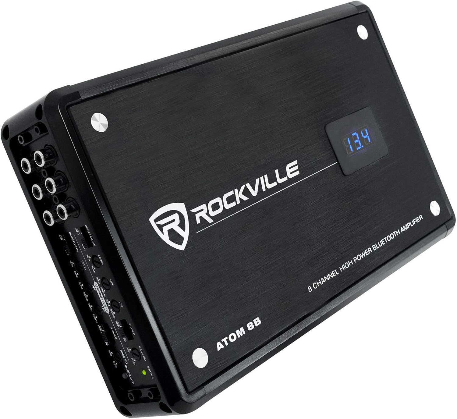 Rockville Atom S30 Marine Amplifier 2400w 4 Channel Amp w/Volt Meter+PA Mic