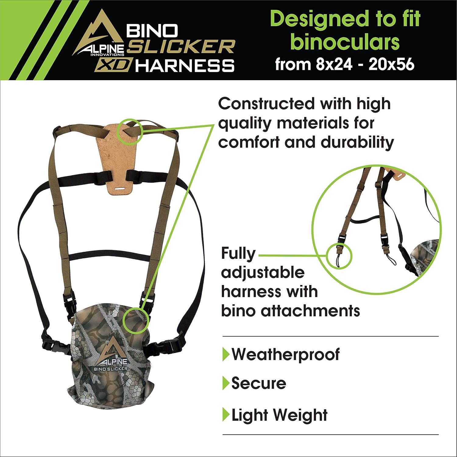 Bino Slicker XD Harness – Ultralight, Weatherproof Without The Bulk Pack of 2