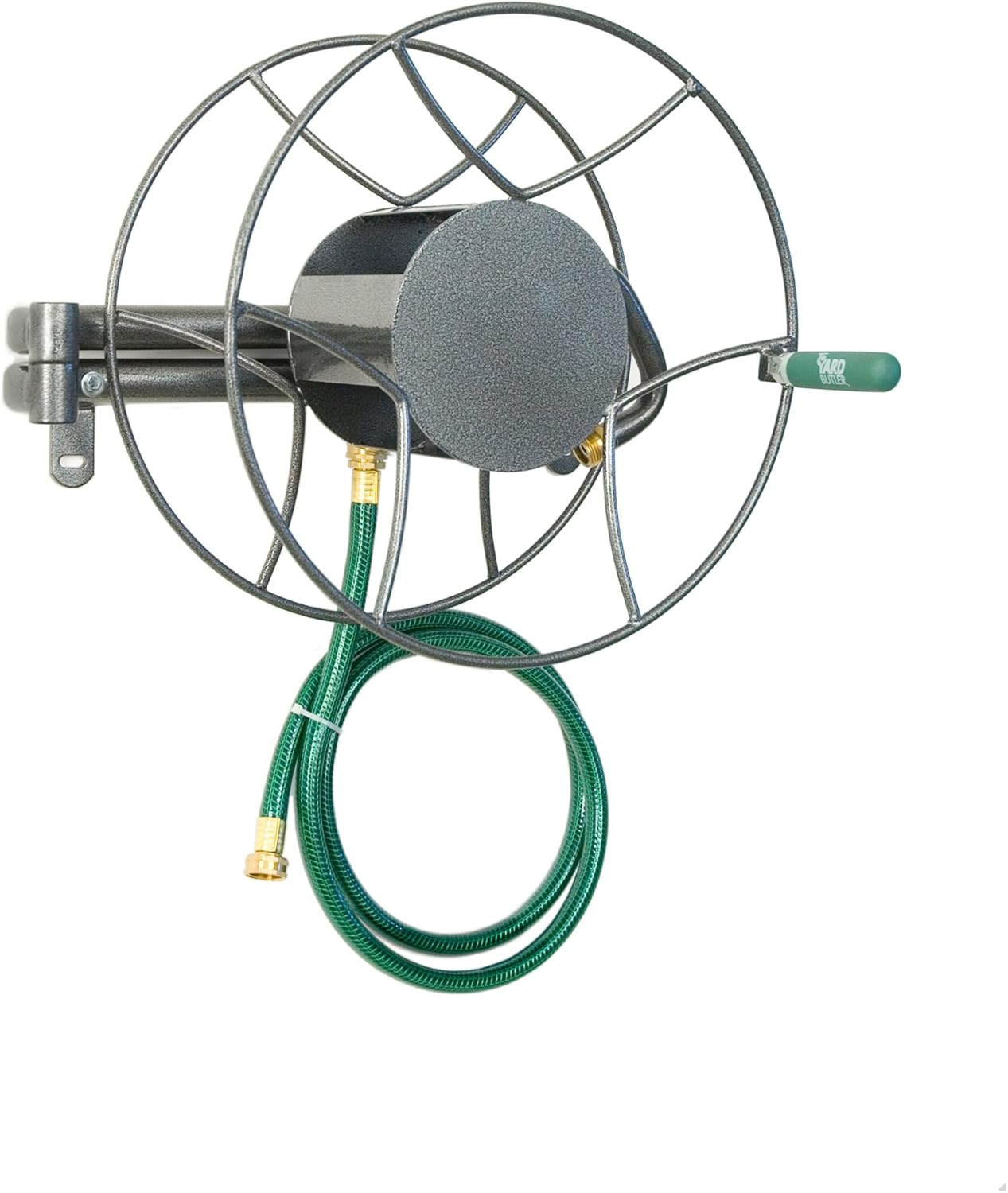 Yard Butler Swivel Hose Reel wall mounted heavy duty metal garden hose holder with 180 degree swivel - ISRWM-180