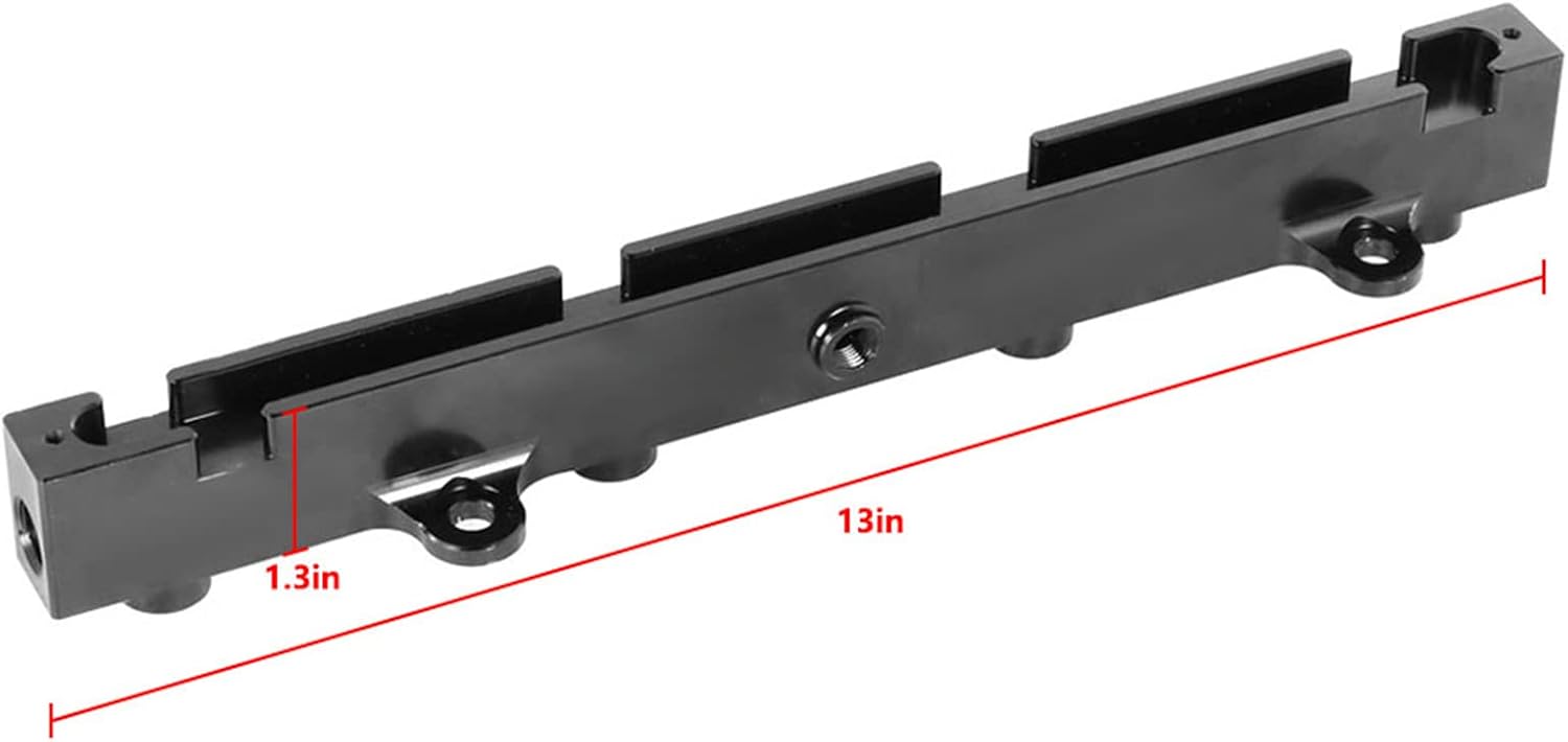 labwork AN6-6AN Fuel Line Hose Fitting Connectors Kit Black with Fuel Rail Regulator and Gauge