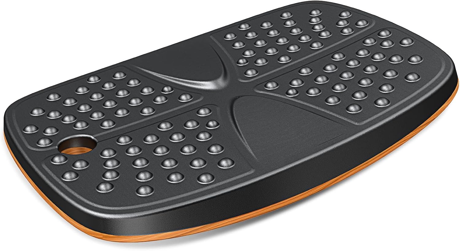 WOKA Standing Mat Anti Fatigue for Standing Desk, Wooden Wobble Balance Board for Stand up Desk, Standing Desk Accessory with Ergonomic Design, Balance Mat for Home Office - Black Pack of 2