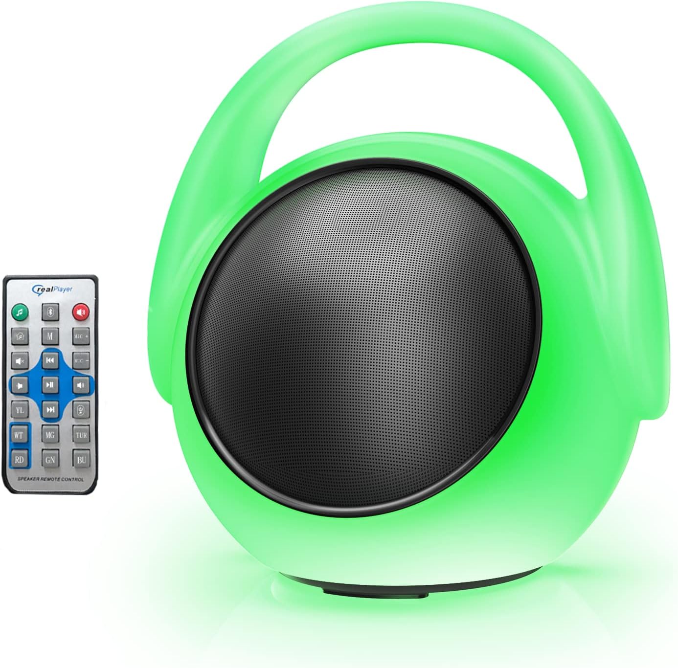 Bluetooth Speakers, Portable Bluetooth Speakers with Subwoofer Heavy Bass, Home Bluetooth Wireless Speaker with Mic Remote Control,Colorful Lights, Stereo Sound, for Home, Party, Travel… Pack of 2