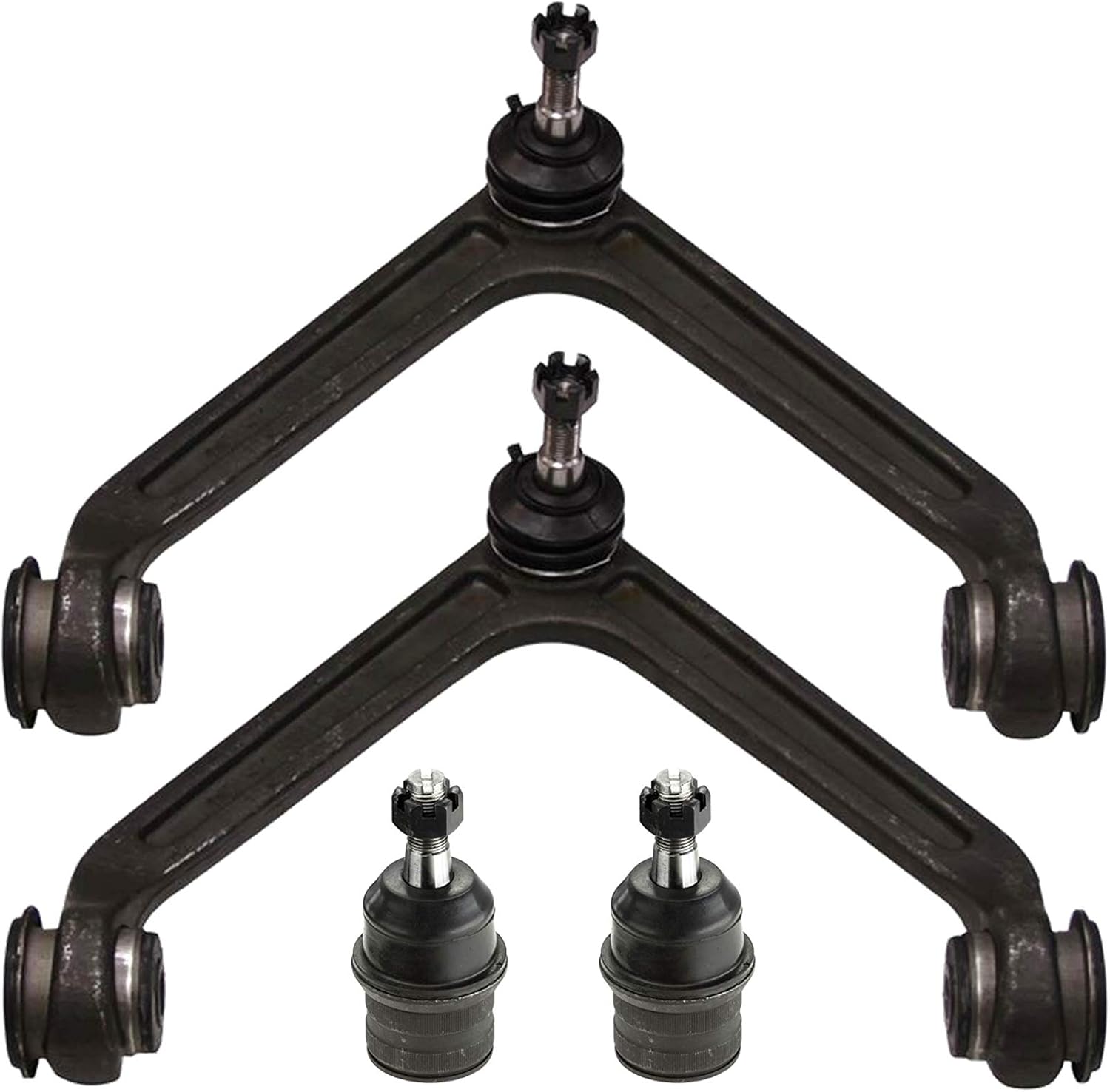 4 Pc Front Upper Control Arm & Ball Joints Suspension Kit Passenger RH Driver LH