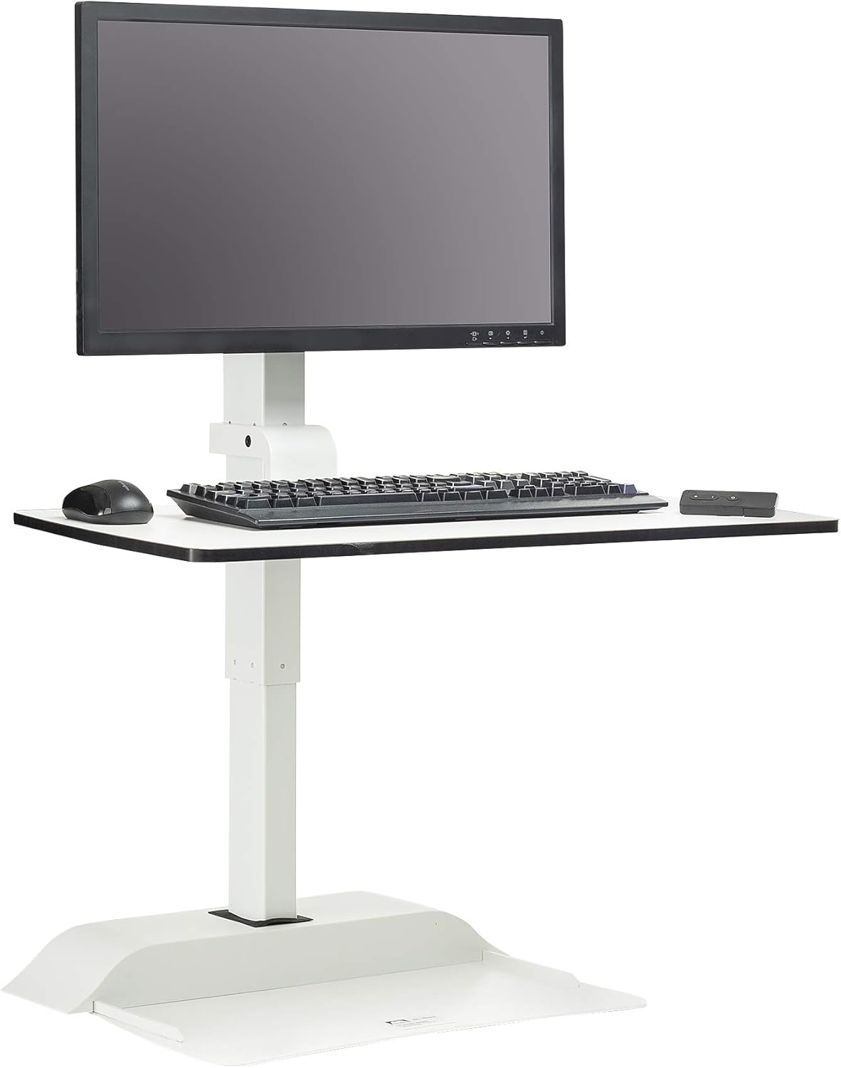 Safco Soar Single Monitor Mount Electric Sit/Stand Desk Converter, White