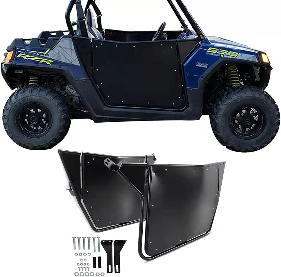 KKoneAuto UTV Doors Compatible with Polaris 2008-2014 RZR 800/800 S/570/XP 900 2 Door Models,Heavy Duty Dual Stage Automotive Style Slam Latch Aluminum Suicide Doors (Set of 2)