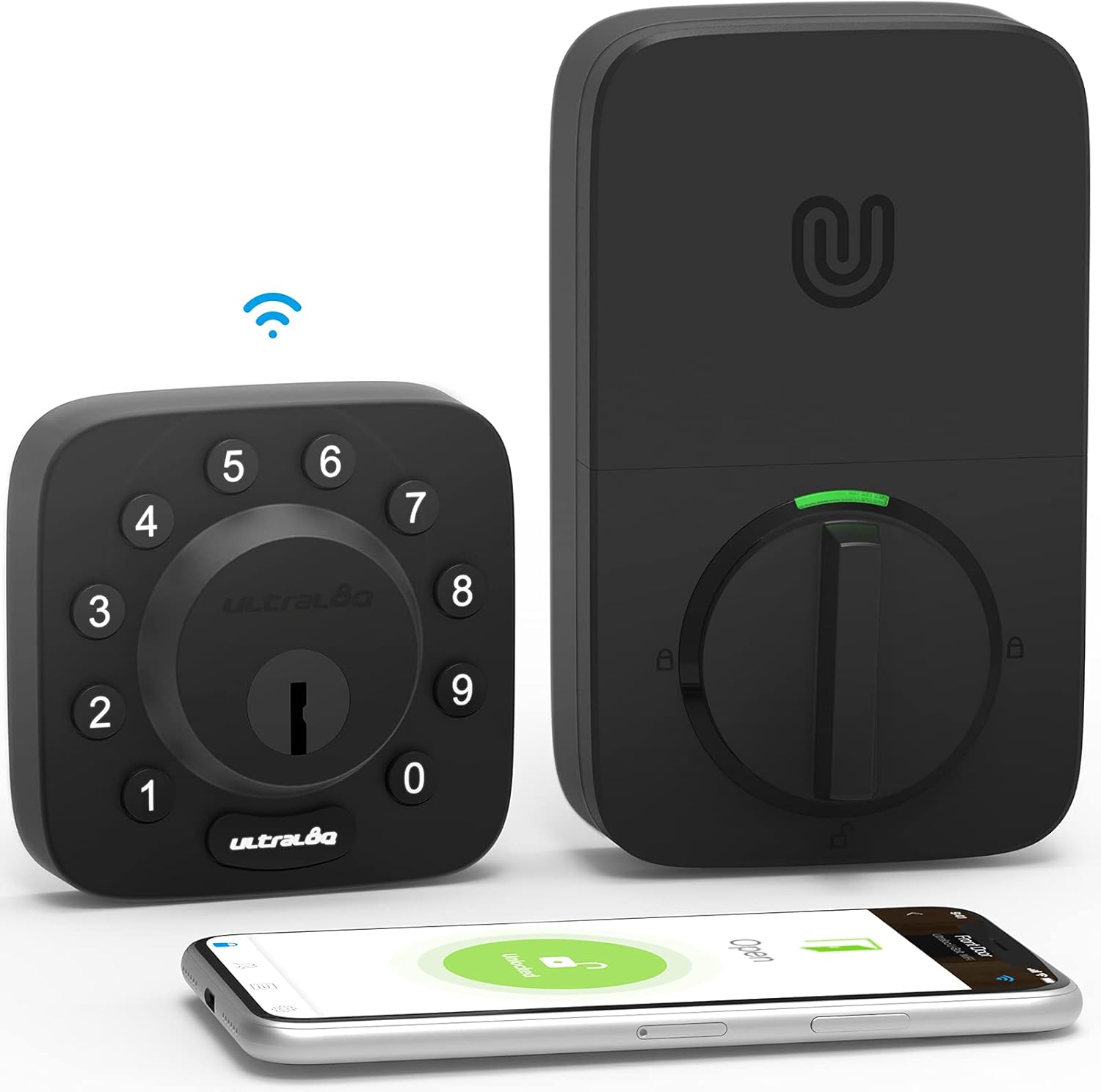 All-New Z-Wave Smart Lock with Door Sensor, ULTRALOQ U-Bolt Z-Wave , Work with Z-Wave Plus, Compatible with Hubitat, SmartThings, Z-Wave Deadbolt, Z-Wave Lock for Front Door, ANSI Grade 1 Certified