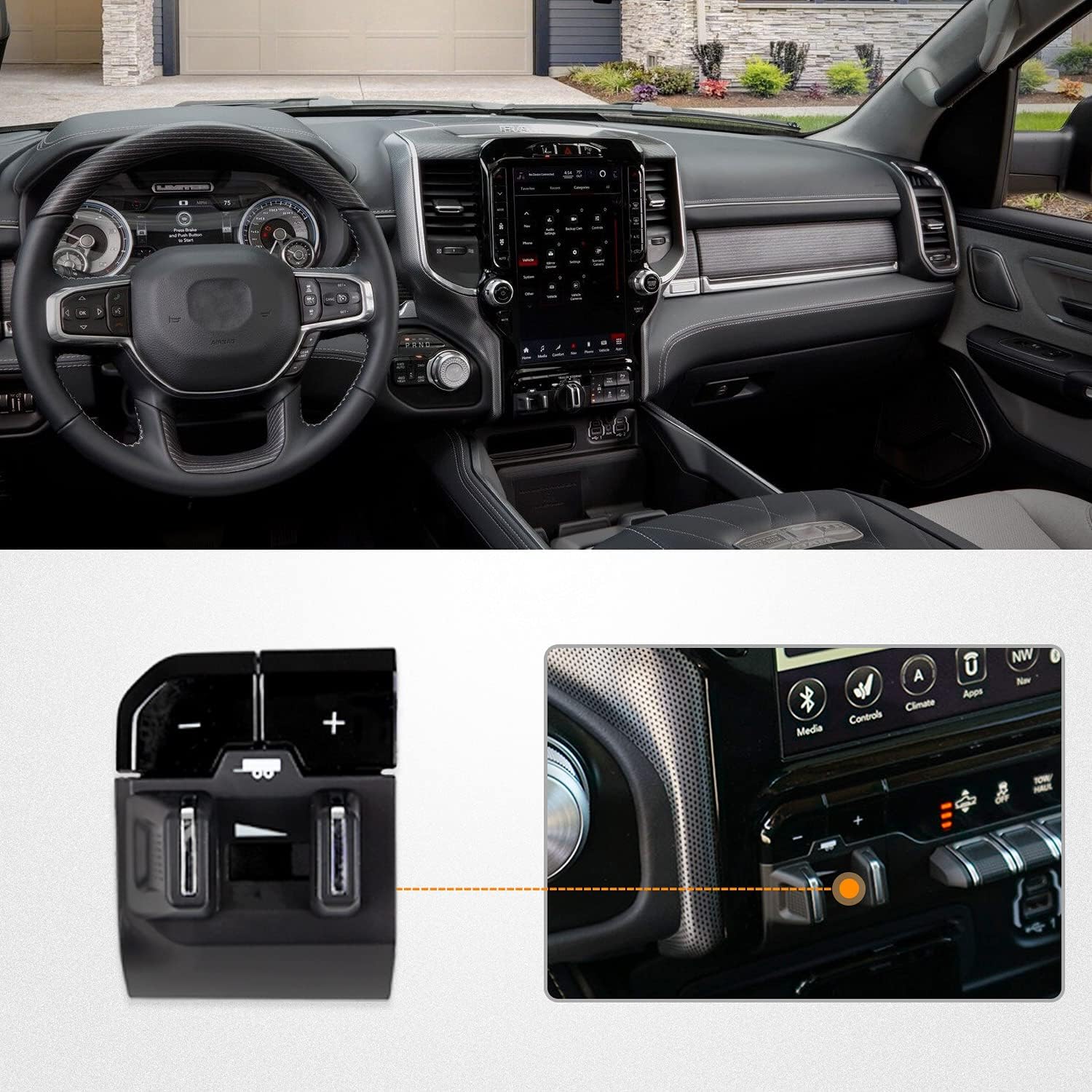 Wztepeng Integrated Electronic Trailer Brake Controller Compatible with 2019-2021 Ram 1500 Replace 82215278AE