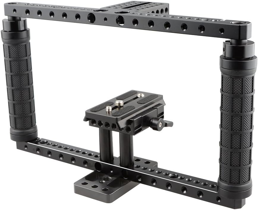 CAMVATE Battery Grip Camera Cage Adjustable with Quick Release Baseplate