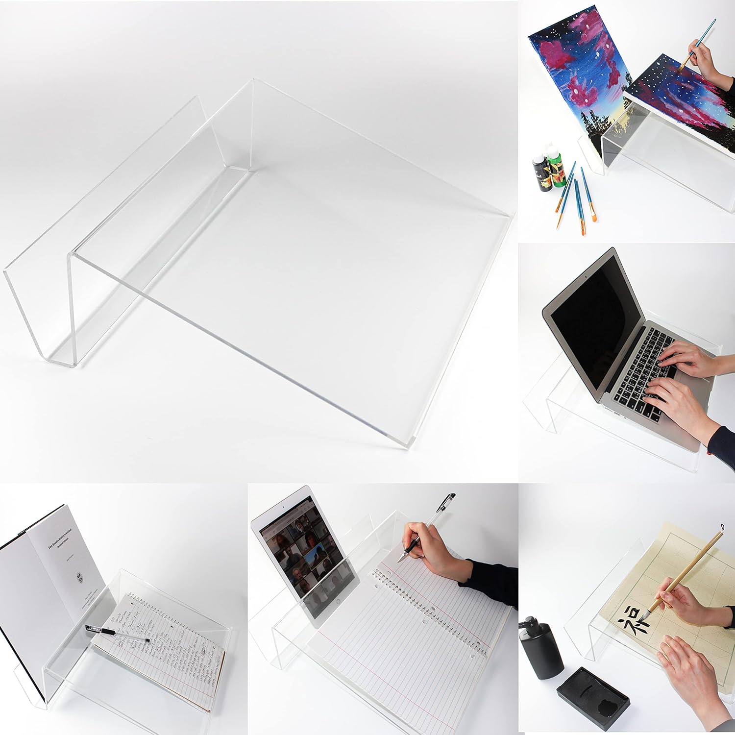 SILLY MONKEY Slant Board for Writing – Writing Slope with Tablet Book Holder Slot Anti-Slip Border Edge - Ergonomic Writing Slant Board for Improved Handwriting, Posture, Grasp and Endurance Pack of 2