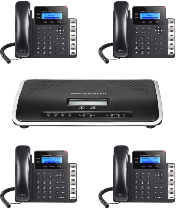 Grandstream GXP1628 IP Phone 4-Units with UCM6202 2 Port IP PBX Gigabit…
