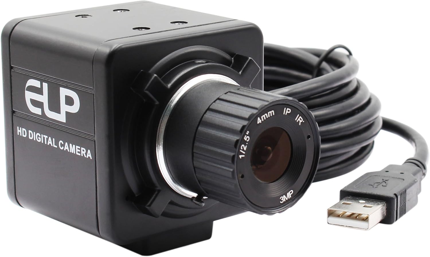 ELP 180degree Fisheye Lens Wide Angle 1080P Mini Box Webcam Pack of 2