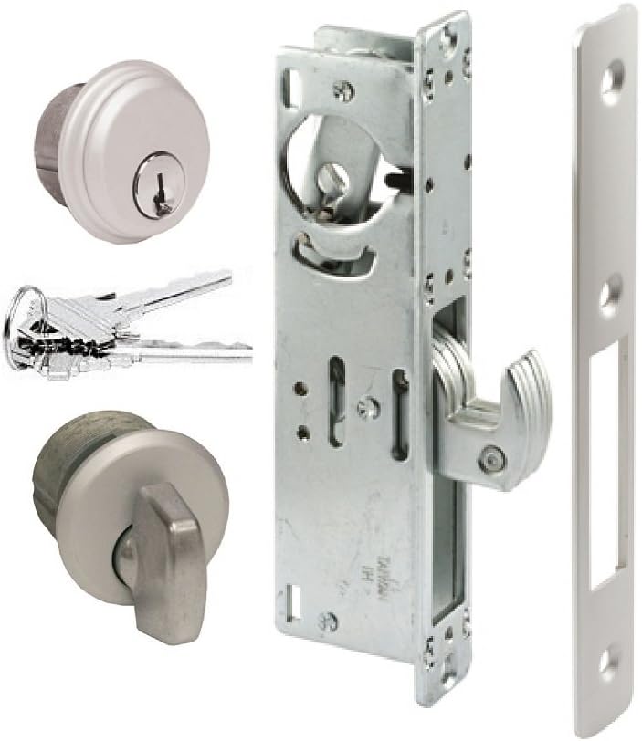 Pacific Doorware Storefront Door Mortise Lock Hook Deadbolt & Cylinder Combo, Adams Rite Cam, in Aluminum (1-1/8