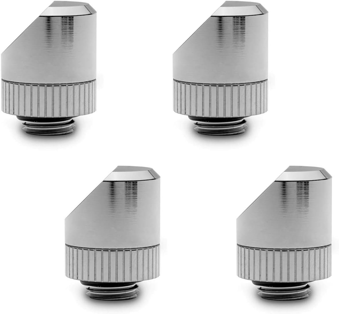 EKWB EK-Torque 45 Degree Angled Rotary Fitting, Nickel, 4-Pack Pack of 2