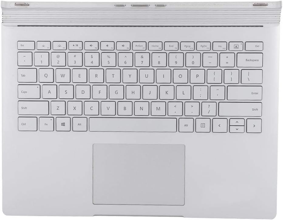 Hopcd Laptop Keyboard for Surface Book, Multifunctional Notebook Laptop Keyboard Replacement for Surface Book 1 1704, Silver