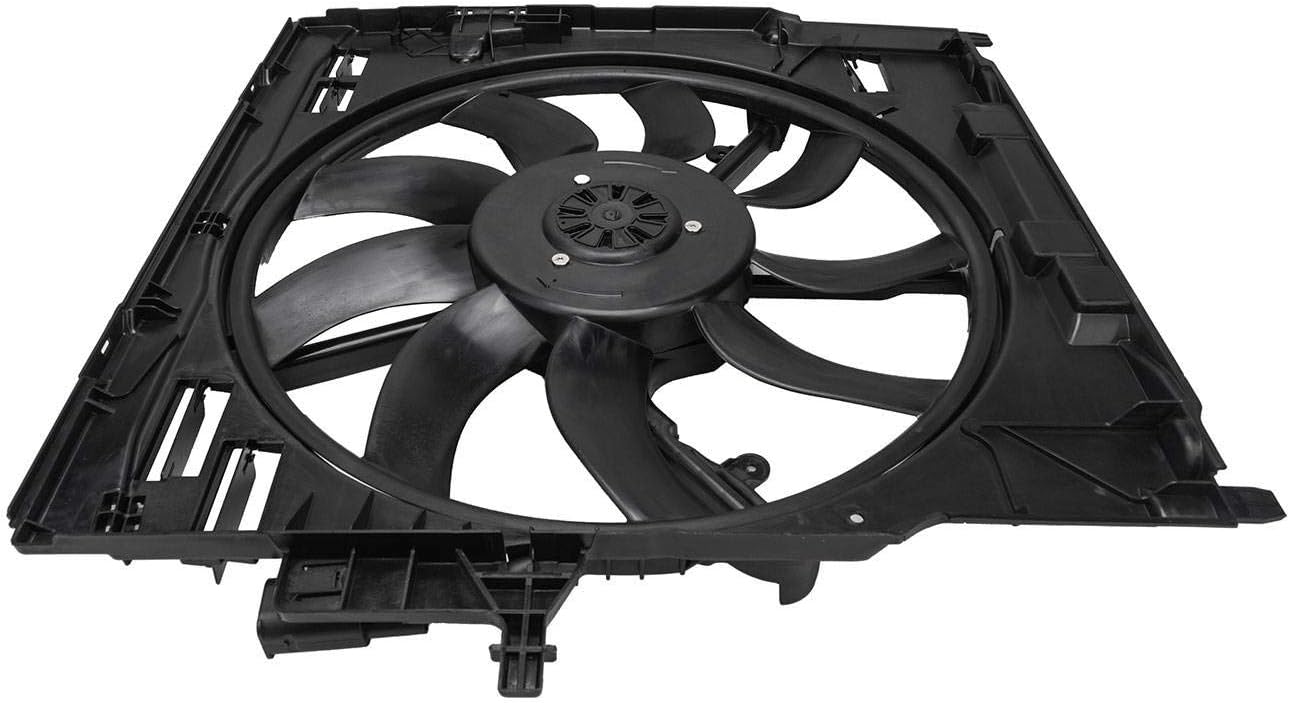 TOPAZ 17427634472 Front Radiator Cooling Fan Motor Assembly for BMW F15 X5 14-17 F16 X6 15-17