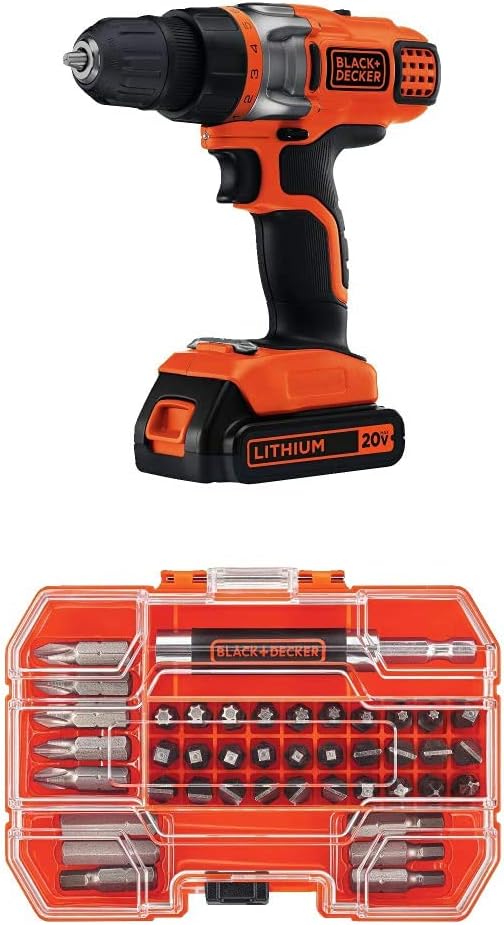 BLACK+DECKER LDX220C 20V MAX 2-Speed Cordless Drill Driver (Includes Battery and Charger) Pack of 2