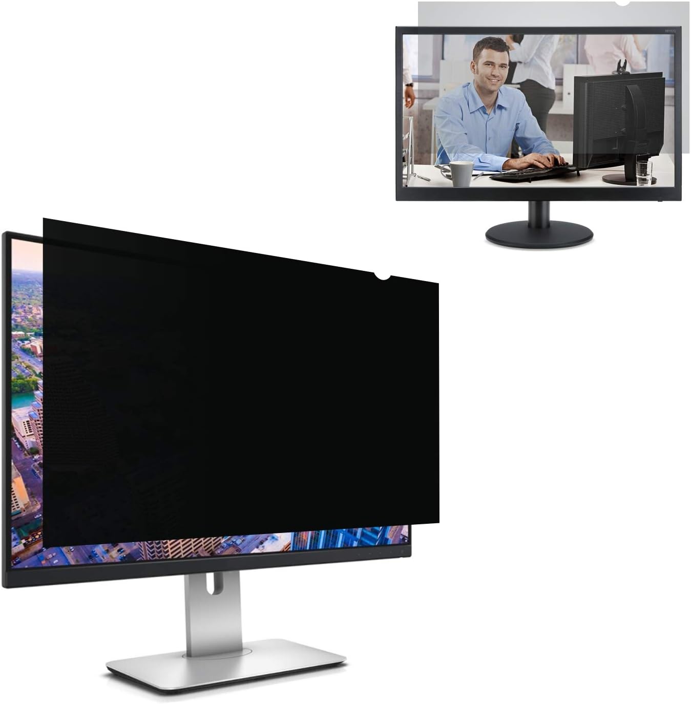 Accgonon Computer Privacy Screen Filters,18.5-inch Widescreen （16:9） Monitors Privacy Screen Protector,Anti-Glare Anti-Spy Anti-Blue Scratch and UV Protection,Easy Install Pack of 2