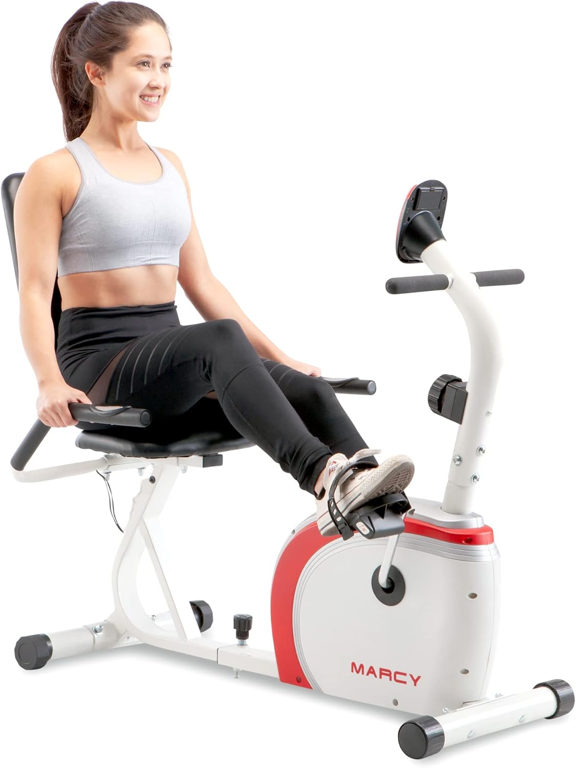 Marcy Recumbent Exercise Bike with Magnetic Resistance and Pulse Sensor NS-908R