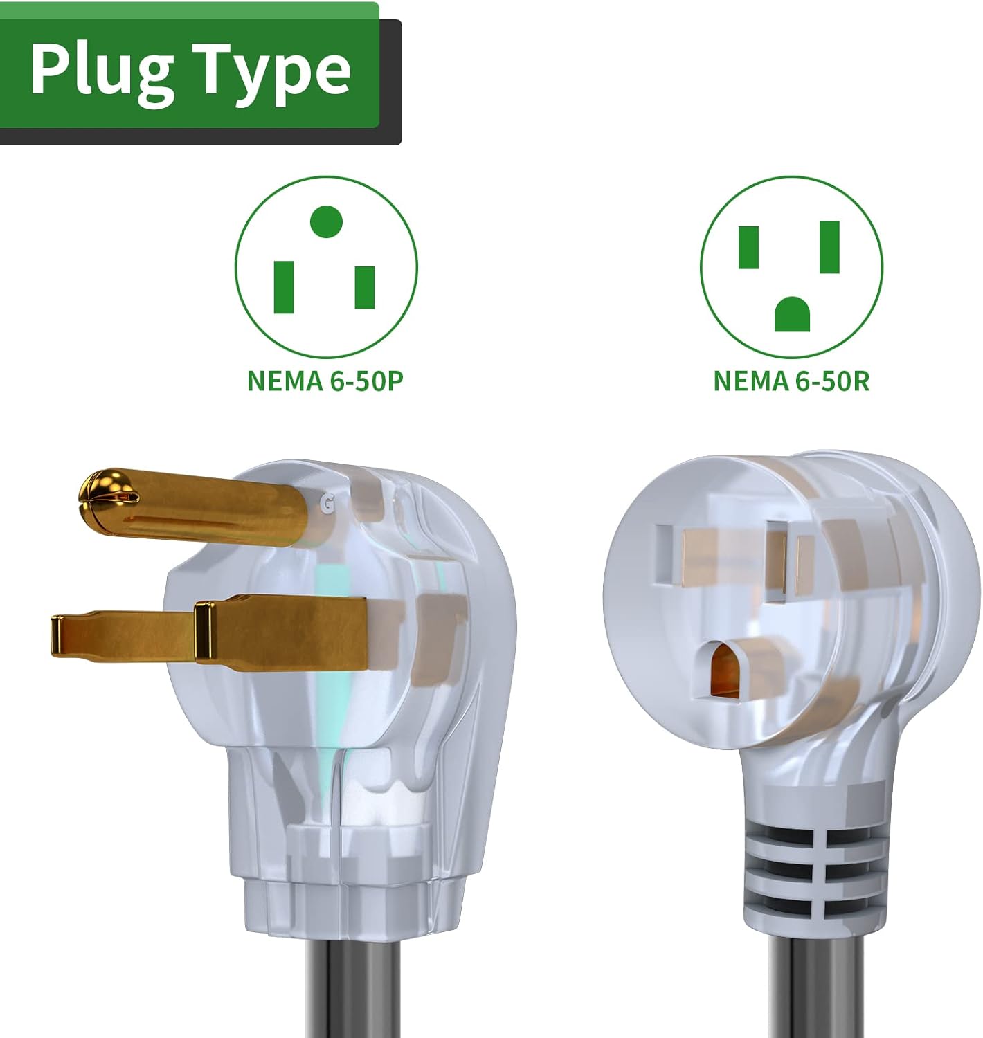 RVGUARD 250V 20 Feet Welder Extension Cord, Heavy Duty 8 AWG NEMA 6-50 STW Welding Cord with Power Indicator End, ETL Listed Pack of 2