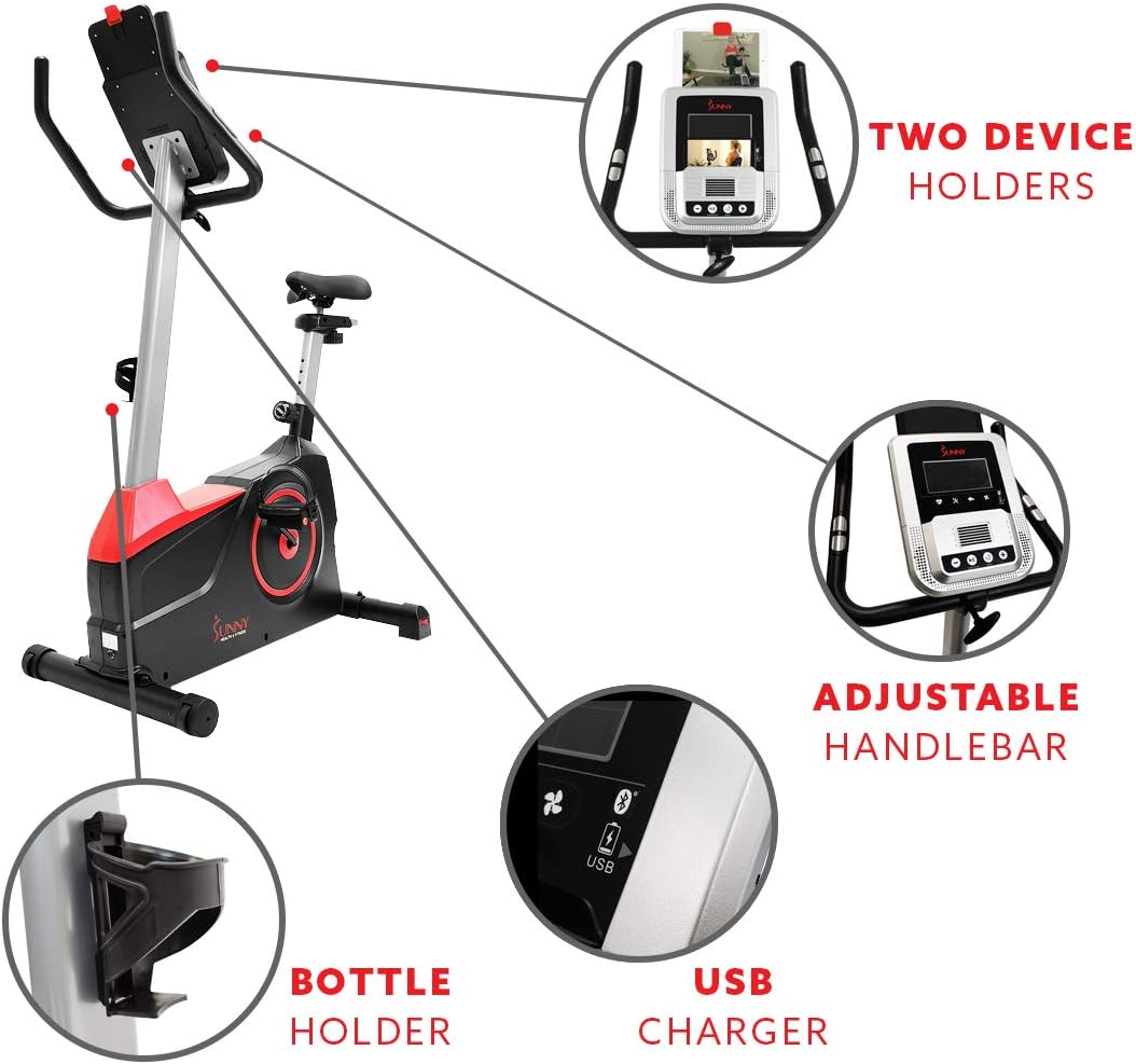 Sunny Health & Fitness Evo-Fit Stationary Upright Bike with 24 Level Electro-Magnetic Resistance - SF-B2969