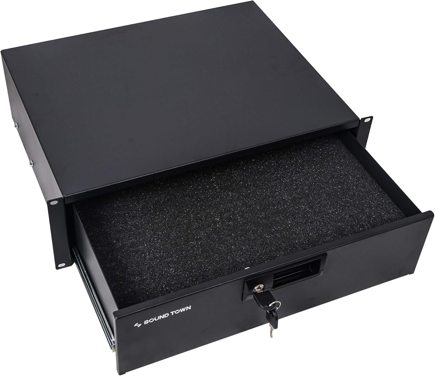 Sound Town 19-inch 3U Locking Rack Drawer, with Protection Foam (STRD-3D)