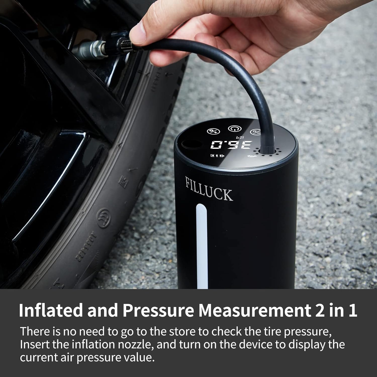 Filluck Bike Pump Portable with Gauge, Ball Pump Inflator Bicycle Electrical Pump with high Pressure Buffer Easiest use with Both Presta and Schrader Bicycle Pump Valves-120Psi Max Pack of 2