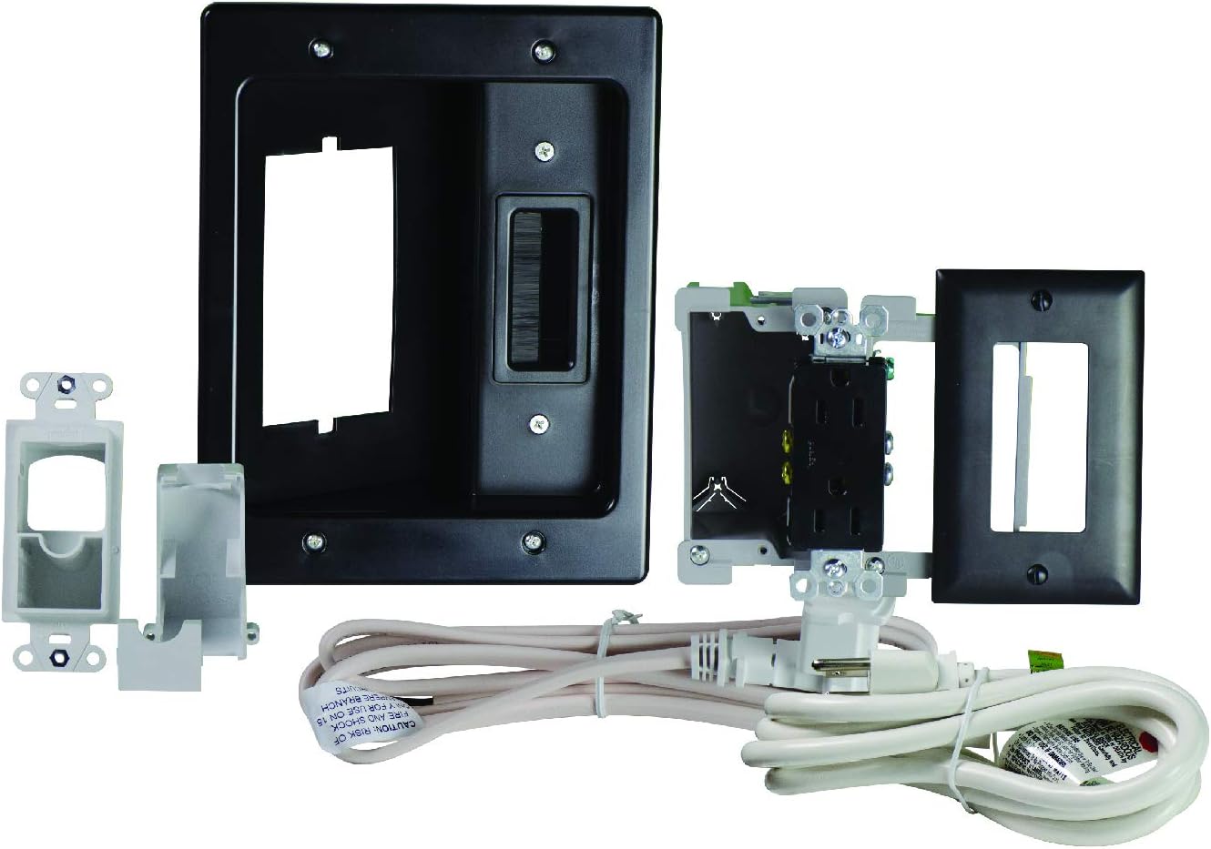 Legrand, Home Office & Theater, In Wall TV Power Kit, Black, 6ft Length, HT22U2BKR6 Pack of 2