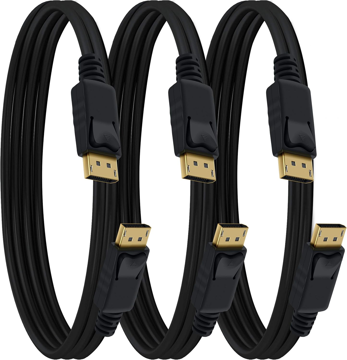 GearIT 10-Pack, Gold Plated DisplayPort to DisplayPort Cable 10 Feet - 4K Resolution Ready (DP to DP Cable) Black Pack of 2